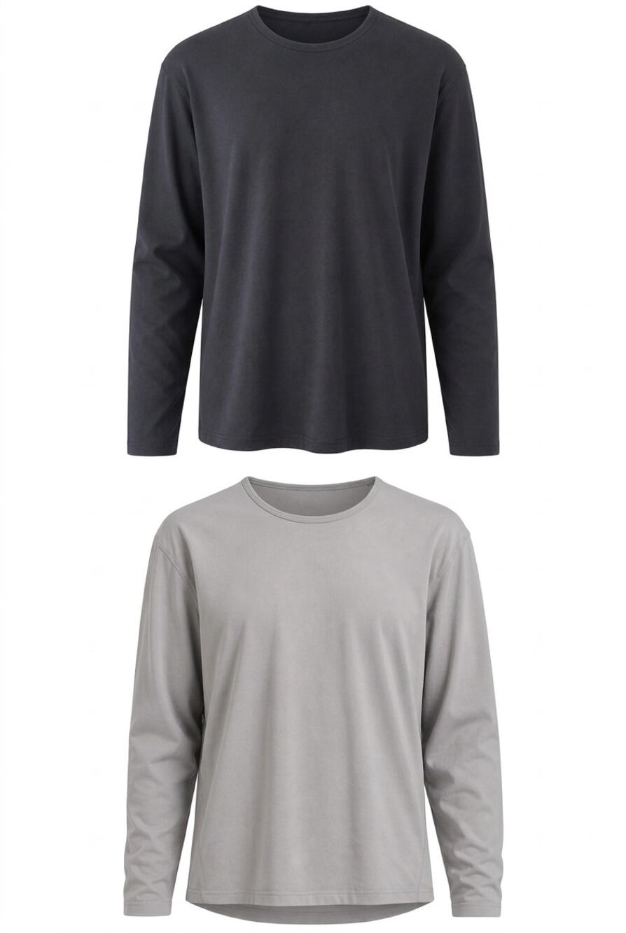 Lot of 2 BYLT Premium Basics Drop-Cut Long Sleeve Shirts  XL Black Gray AS IS
